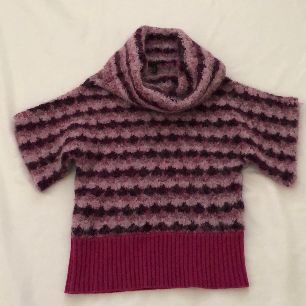 United Colors Of Benetton Pink and Purple Cowl Neck Sweater